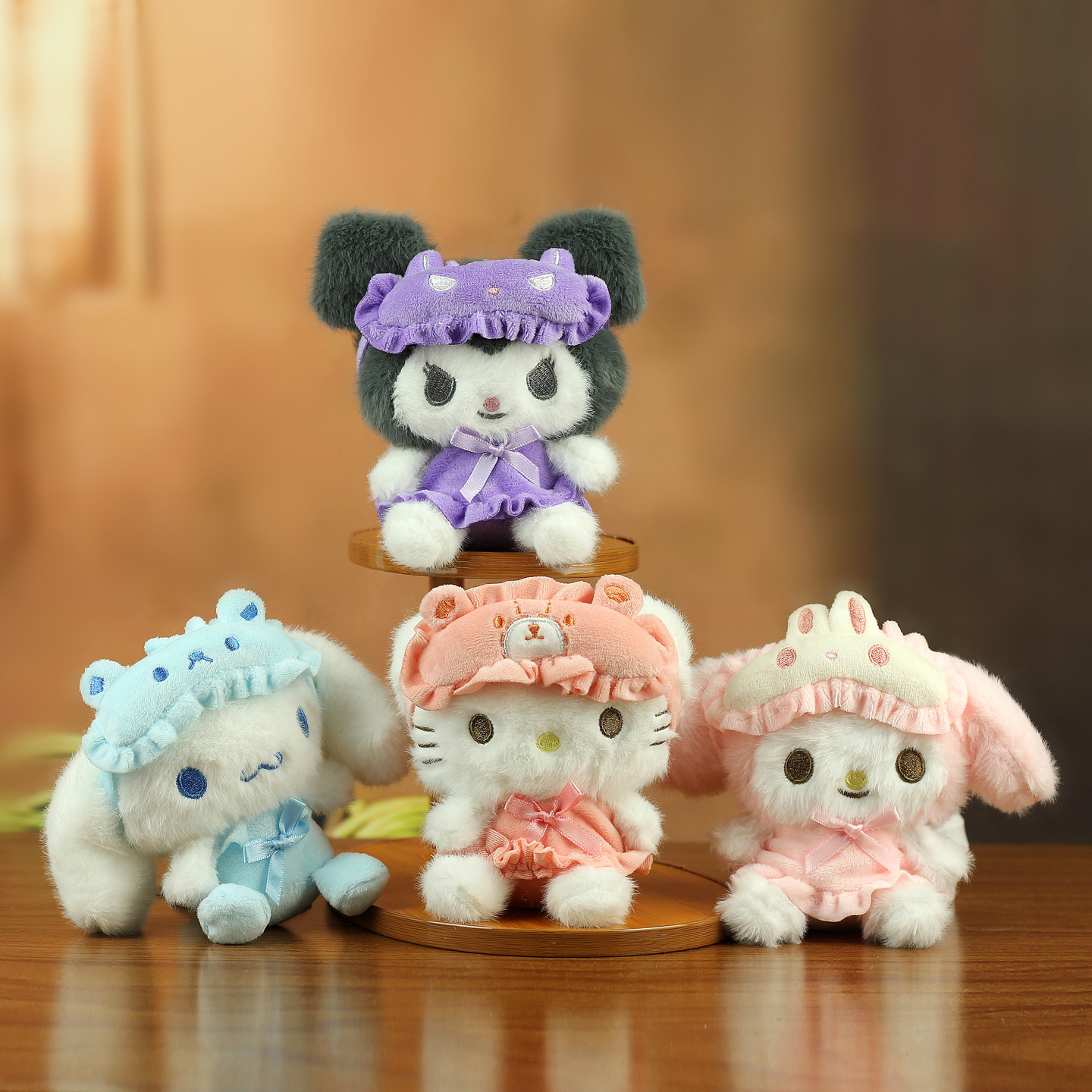 Móc khóa bông Sanrio mặc đồ ngủ (11cm)