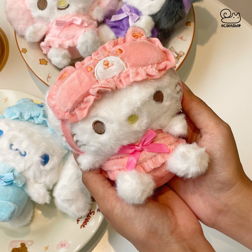 Móc khóa bông Sanrio mặc đồ ngủ (11cm)