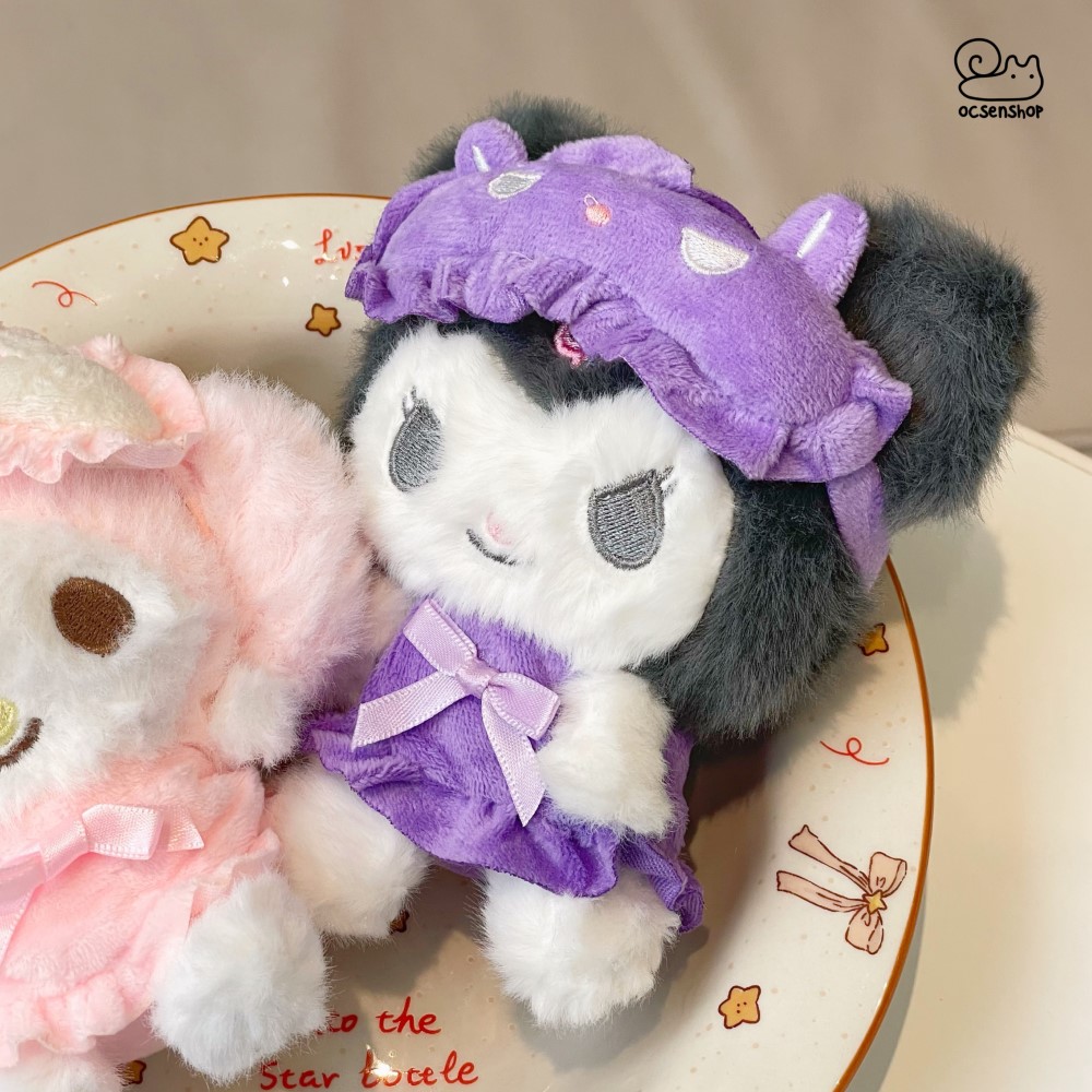 Móc khóa bông Sanrio mặc đồ ngủ (11cm)