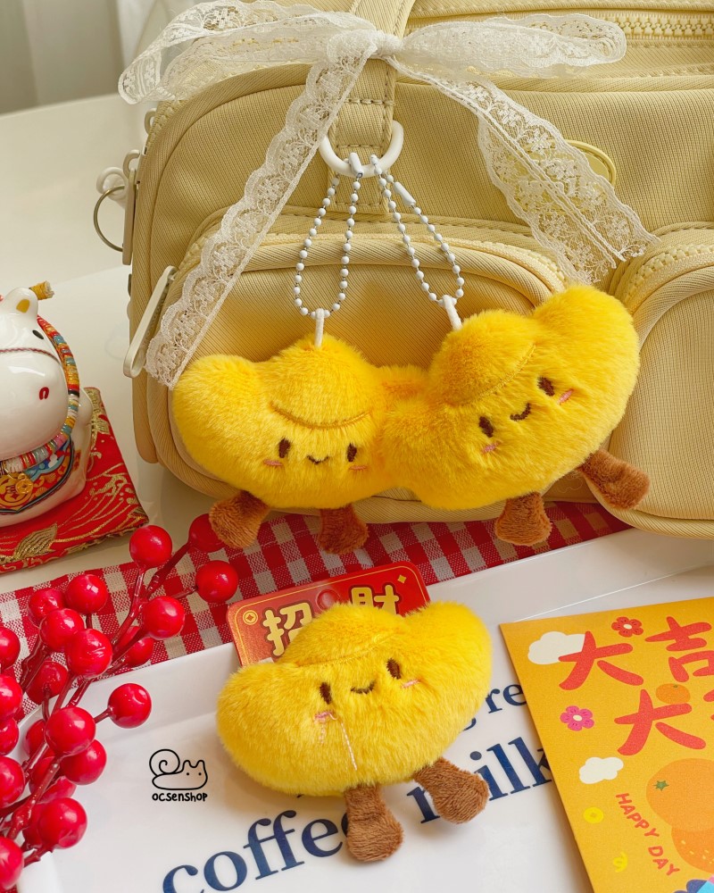 Móc khóa bông Thỏi vàng (8,5cm)
