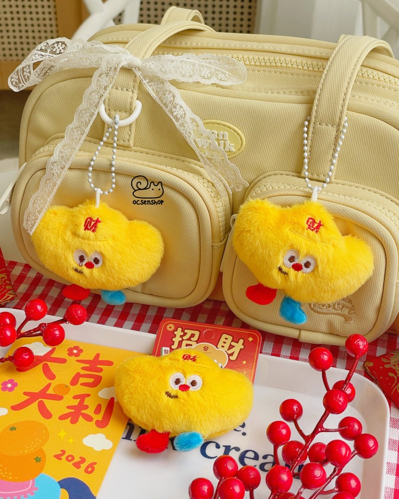 Móc khóa bông Thỏi vàng (8,5cm)