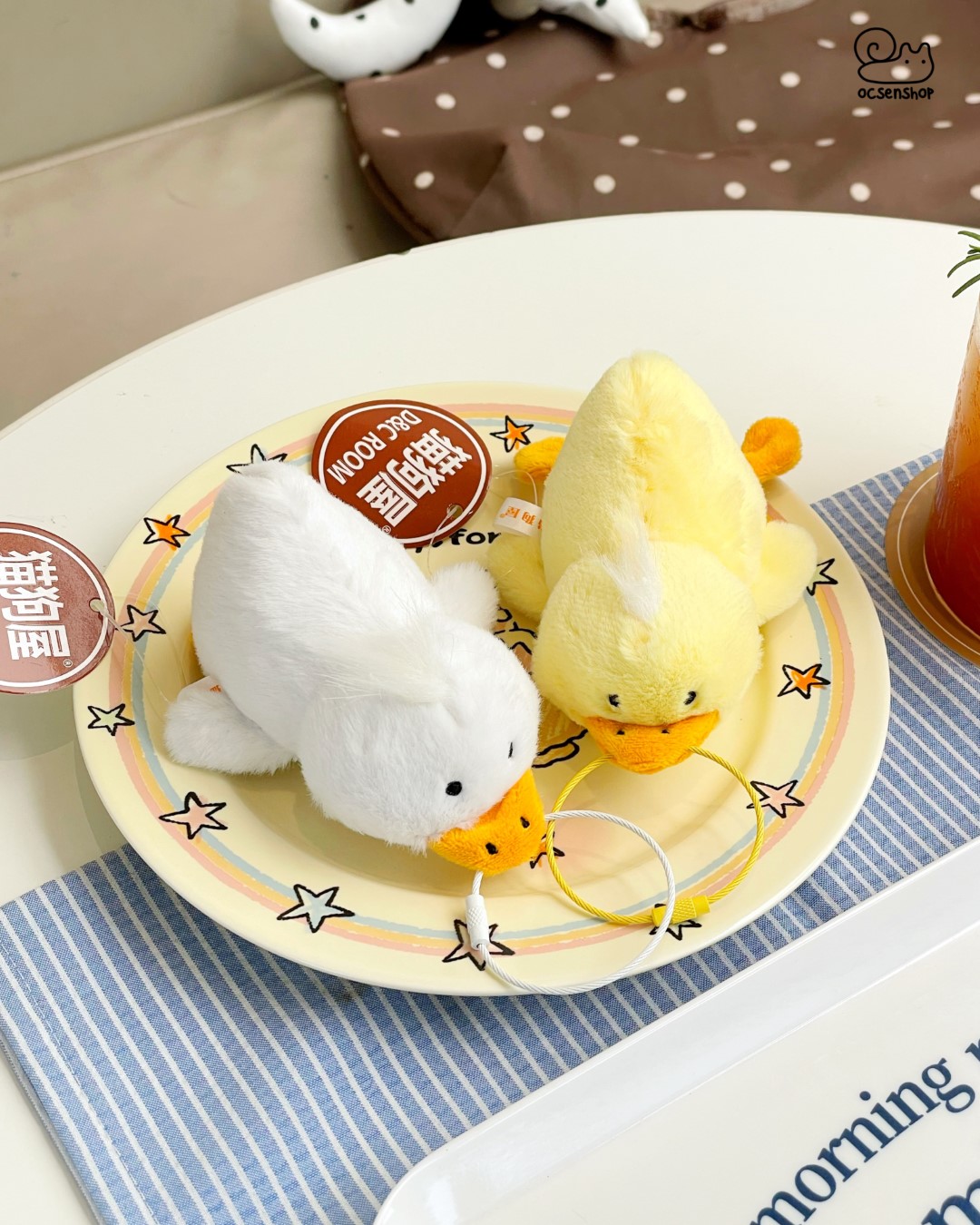 Móc khóa bông Vịt nằm (10cm)
