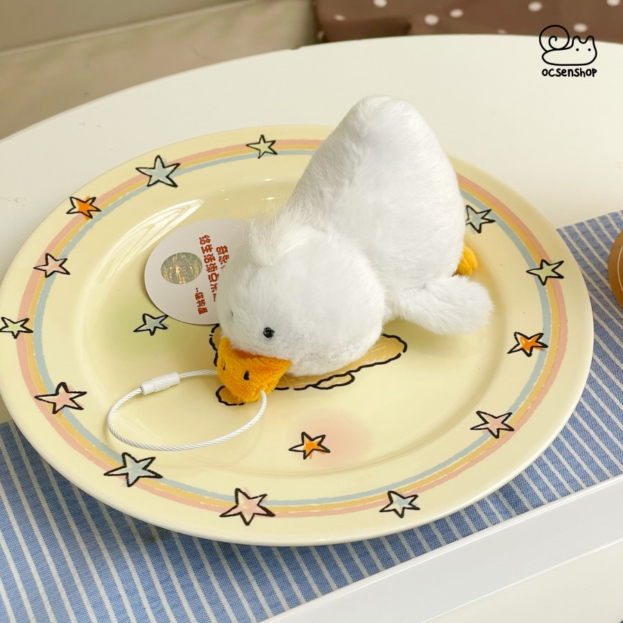 Móc khóa bông Vịt nằm (10cm)