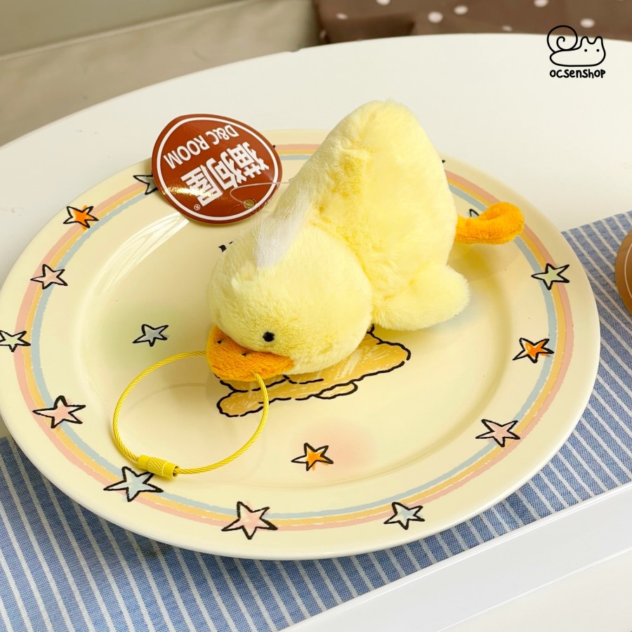 Móc khóa bông Vịt nằm (10cm)