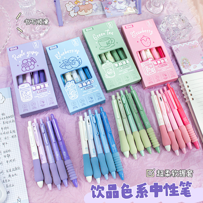 Set bút bi Đồ ăn có đệm cầm (5c)