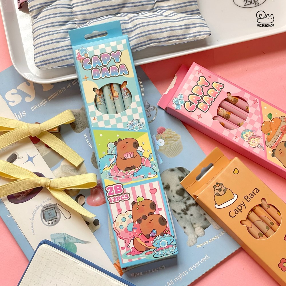 Set bút chì gỗ 2B Capybara (12c)