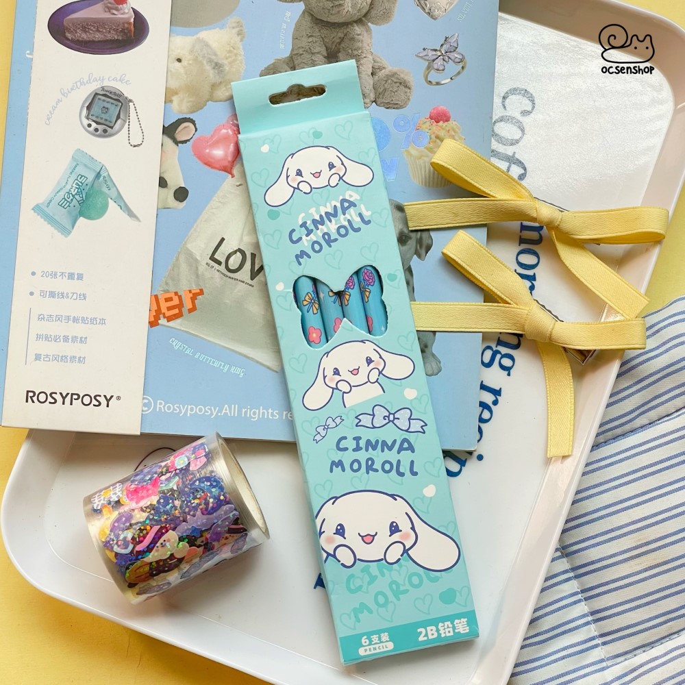 Set bút chì gỗ 2B Sanrio (6c)