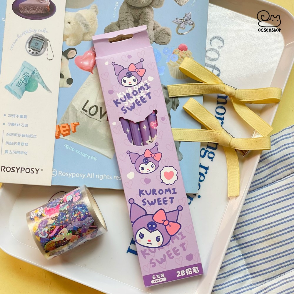Set bút chì gỗ 2B Sanrio (6c)