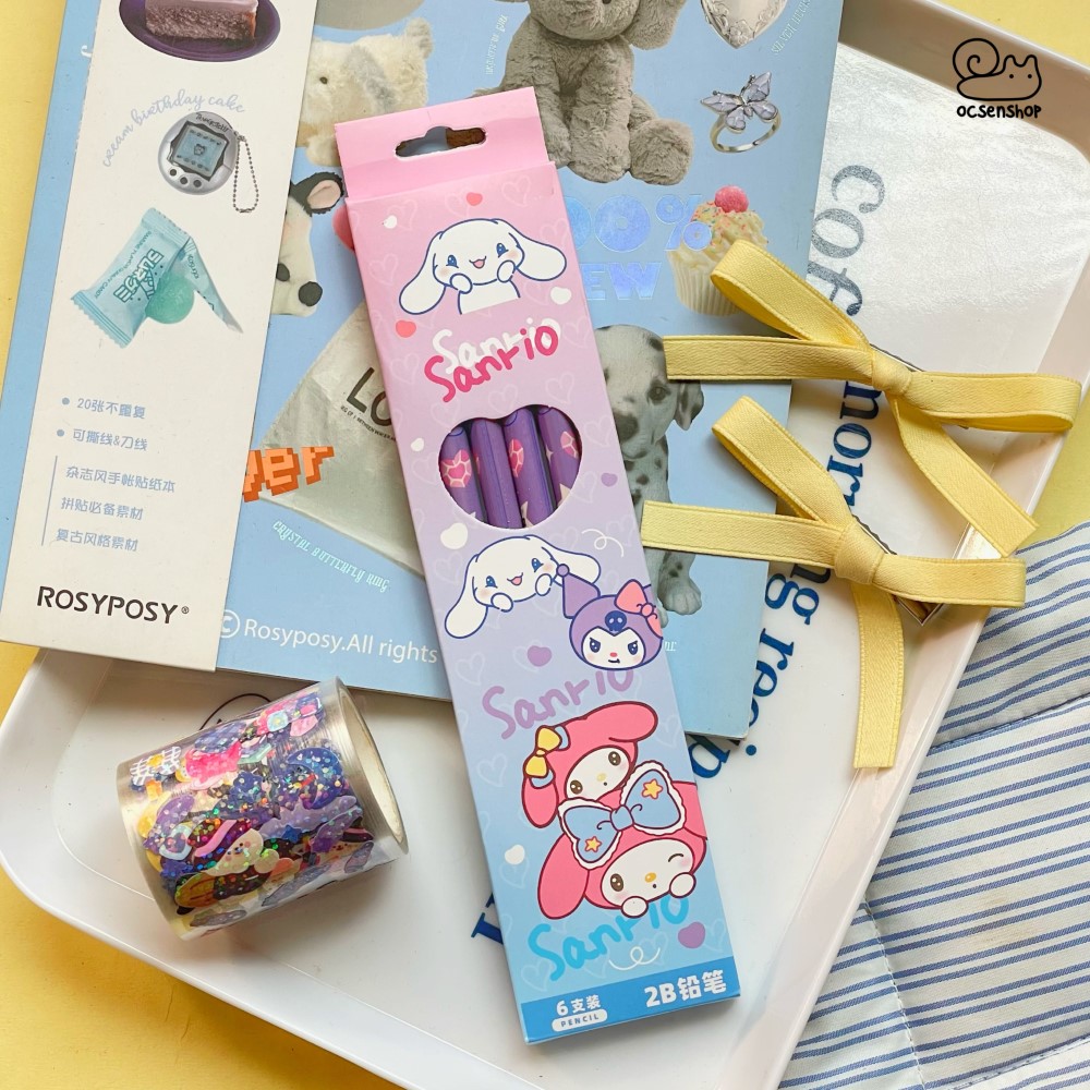 Set bút chì gỗ 2B Sanrio (6c)