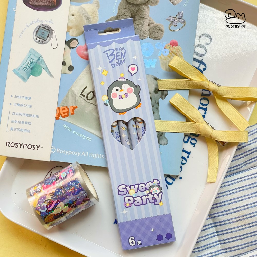 Set bút chì gỗ 2B Sweet Party (6c)