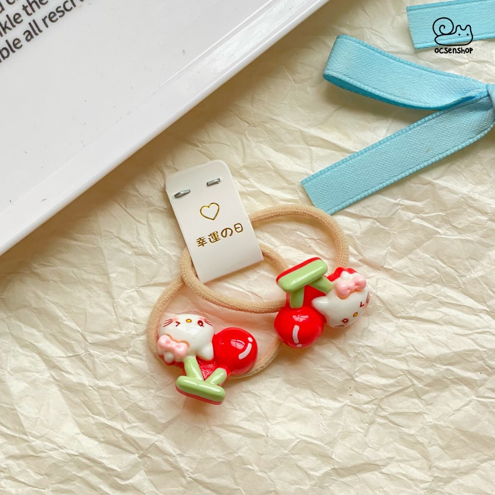 Set chun buộc tóc Hello Kitty cherry (2c)