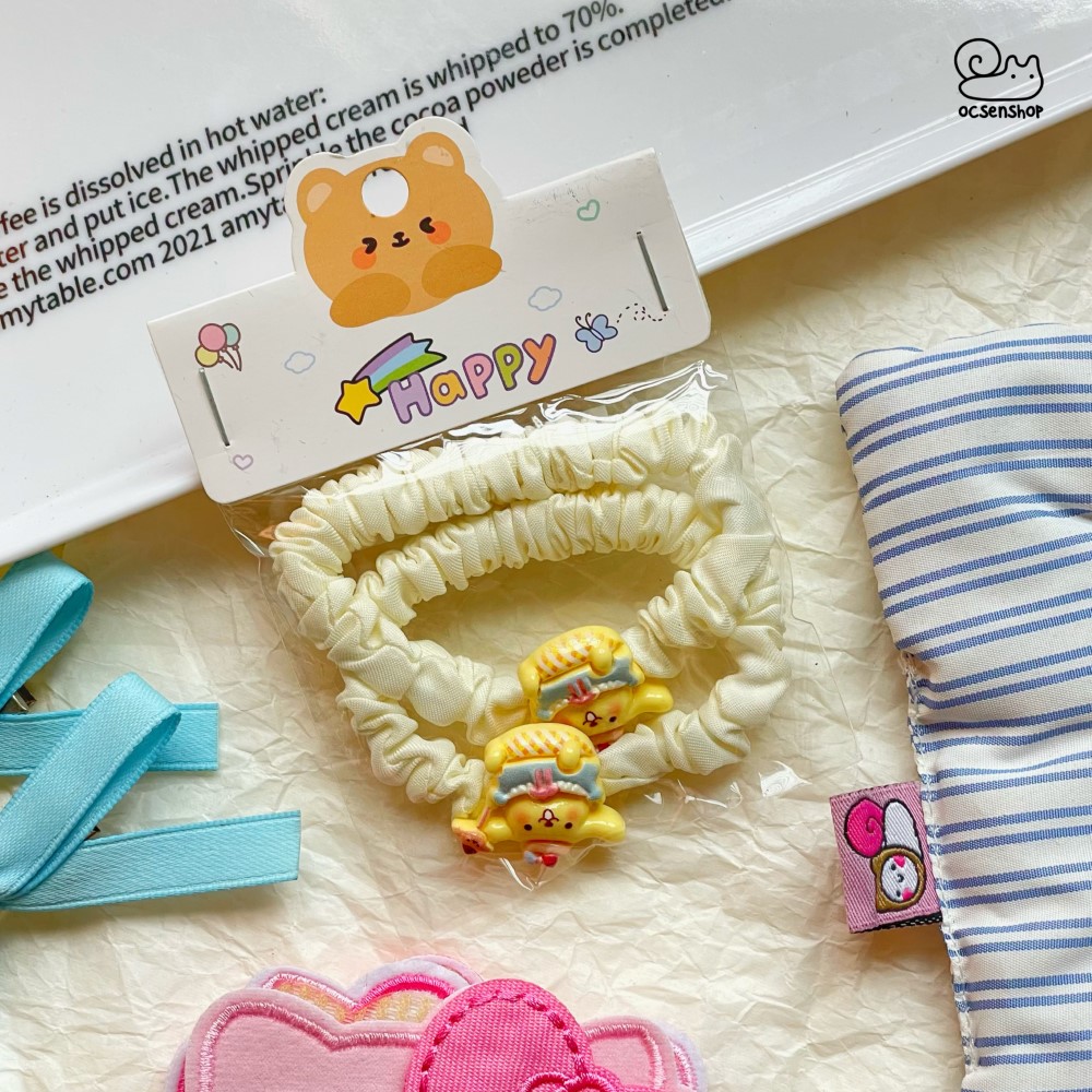 Set chun buộc tóc Purin đồ ăn (2c)