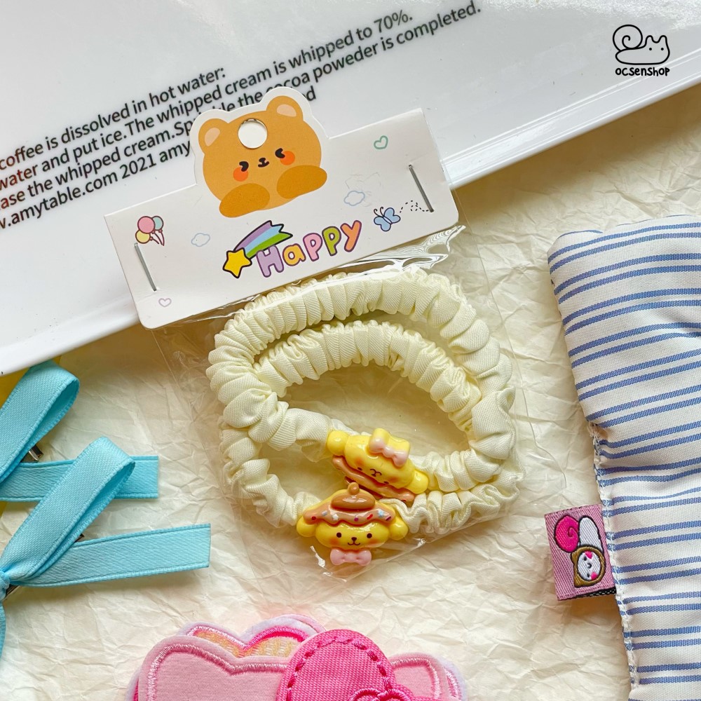 Set chun buộc tóc Purin đồ ăn (2c)