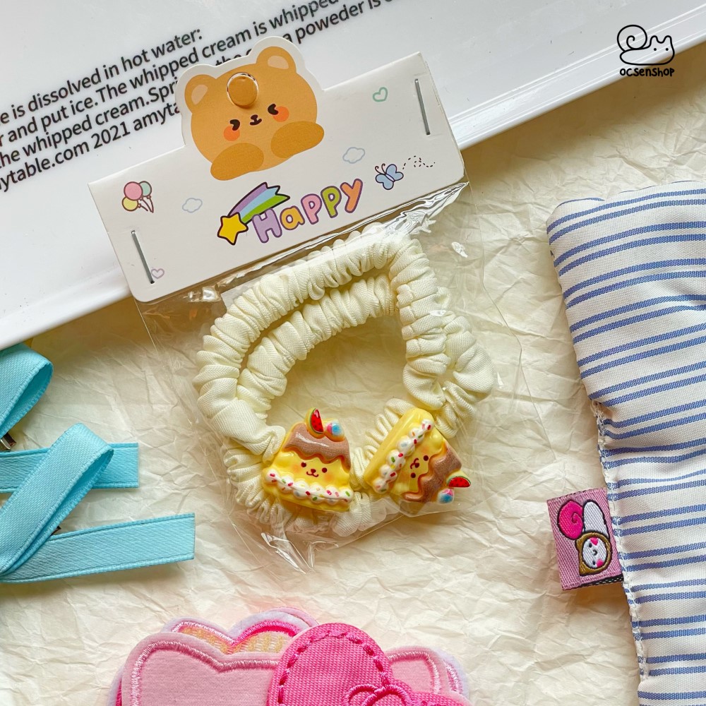 Set chun buộc tóc Purin đồ ăn (2c)