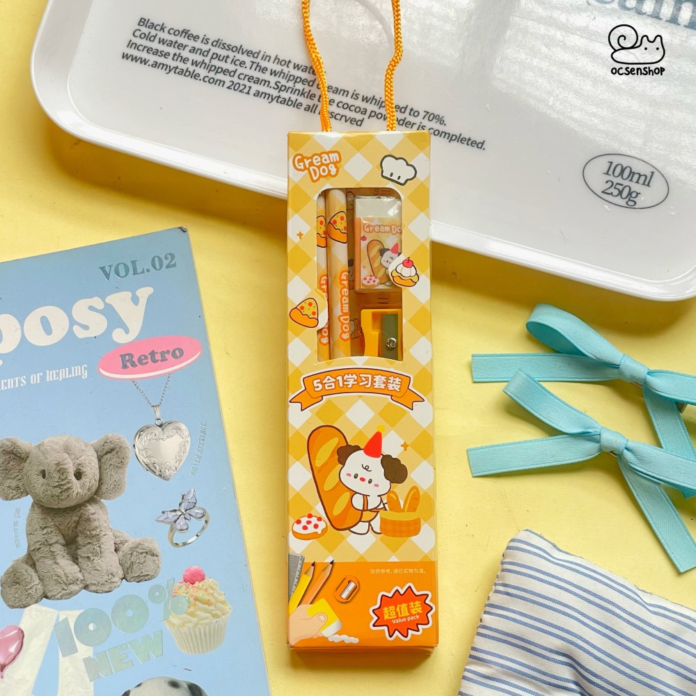 Set dụng cụ học tập hình kèm dây