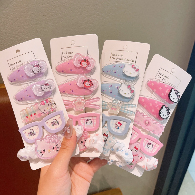 Set kẹp + chun buộc tóc Hello Kitty (5c)