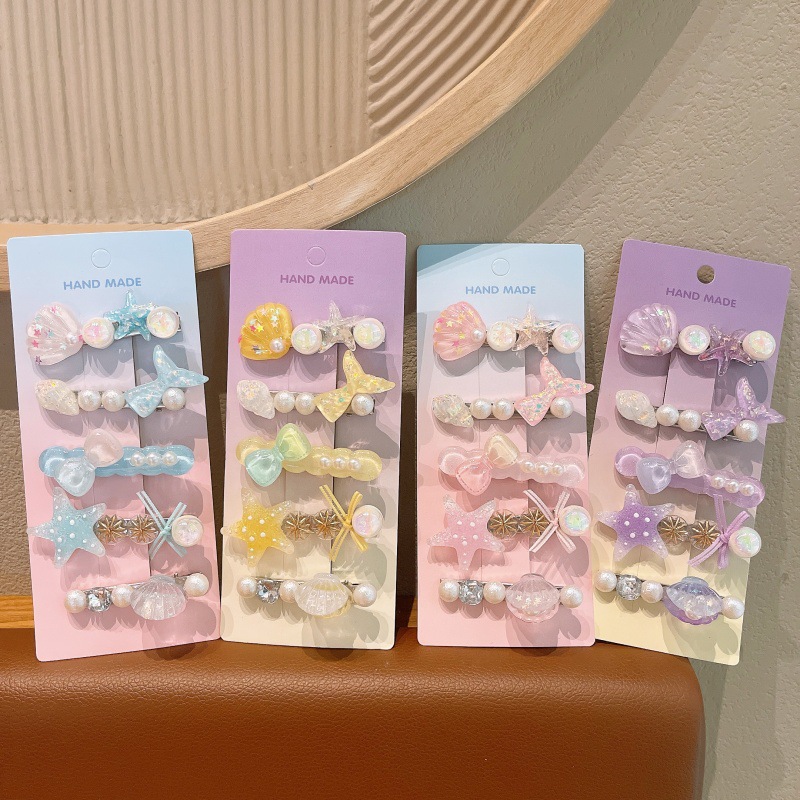 Set kẹp tóc đính charm Biển (5c)
