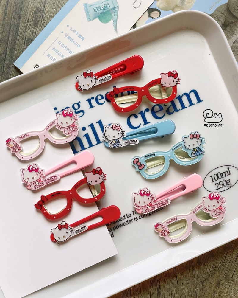 Set kẹp tóc Hello Kitty kính (2c)