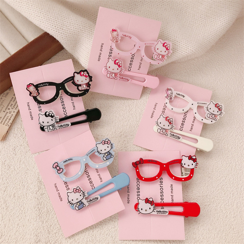 Set kẹp tóc Hello Kitty kính (2c)