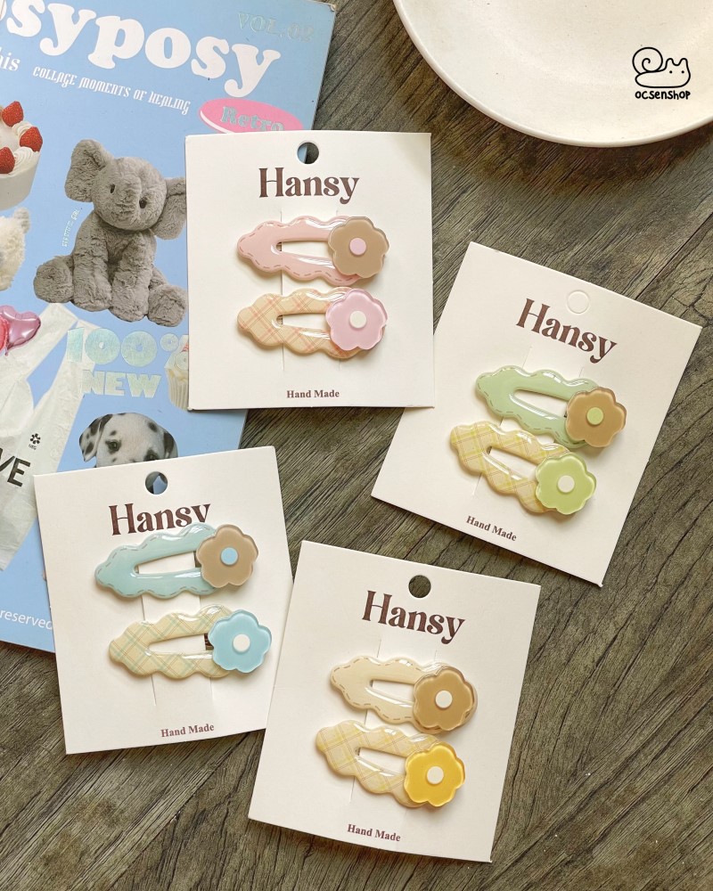 Set kẹp tóc Hoa viền mây (2c)