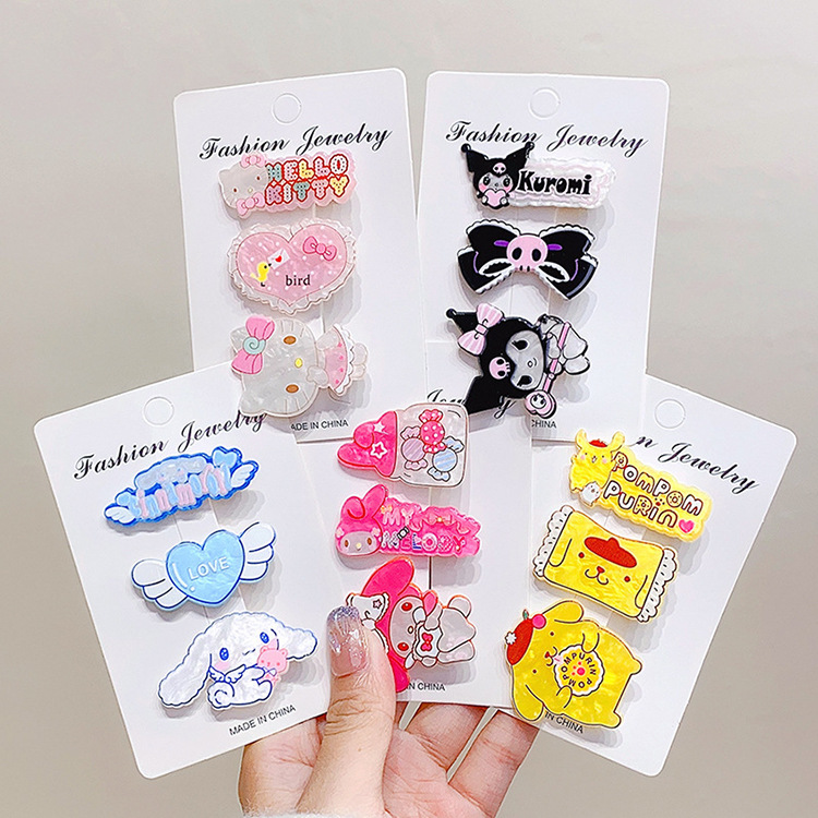 Set kẹp tóc Sanrio xà cừ (3c)