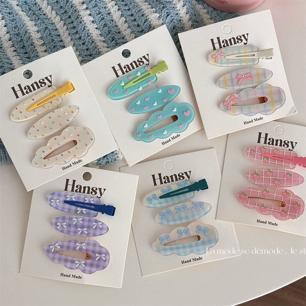 Set kẹp tóc nền họa tiết (3c)