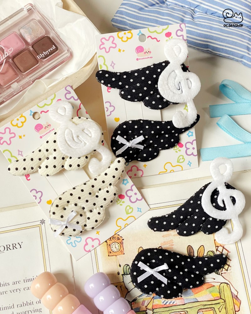Set kẹp tóc vải cánh thiên thần (2c)