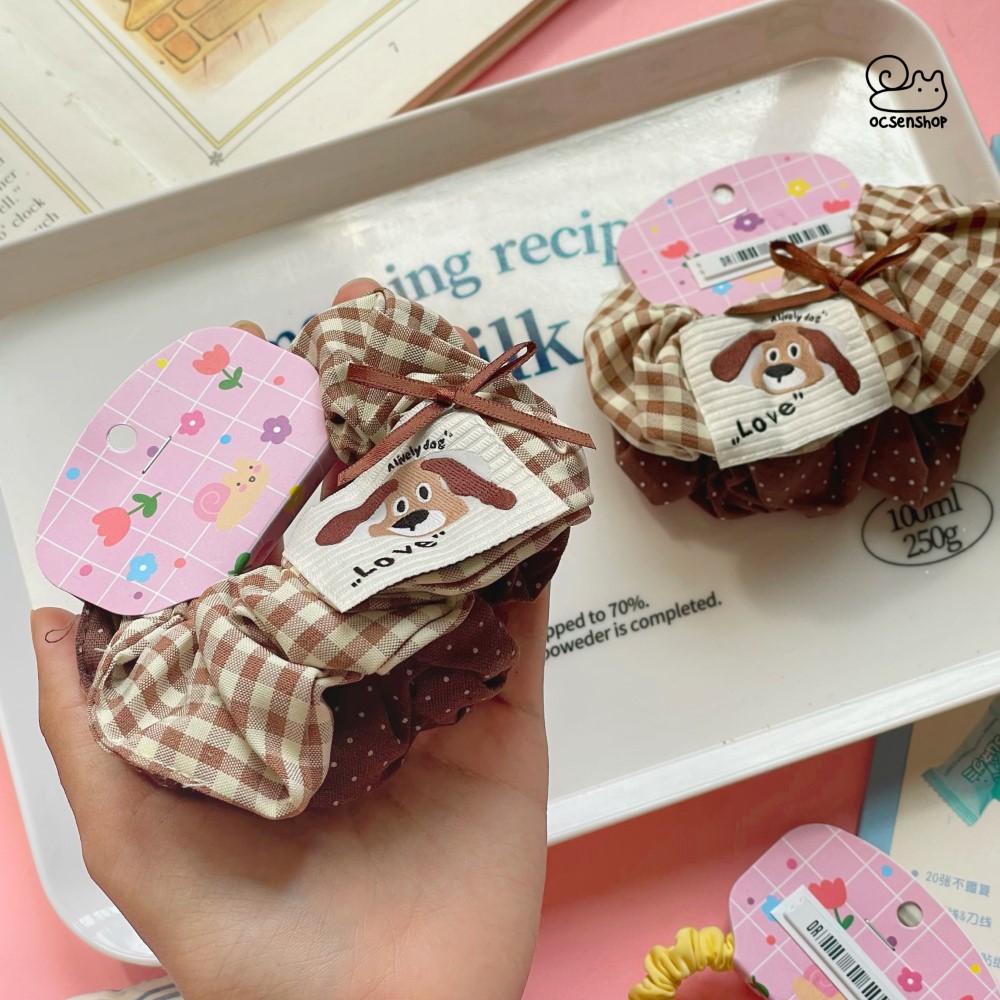 Set scrunchie họa tiết Cute girl (2c)