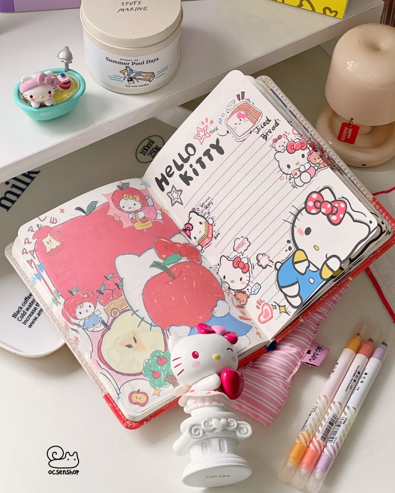 Sổ bìa da Hello Kitty (80tr)
