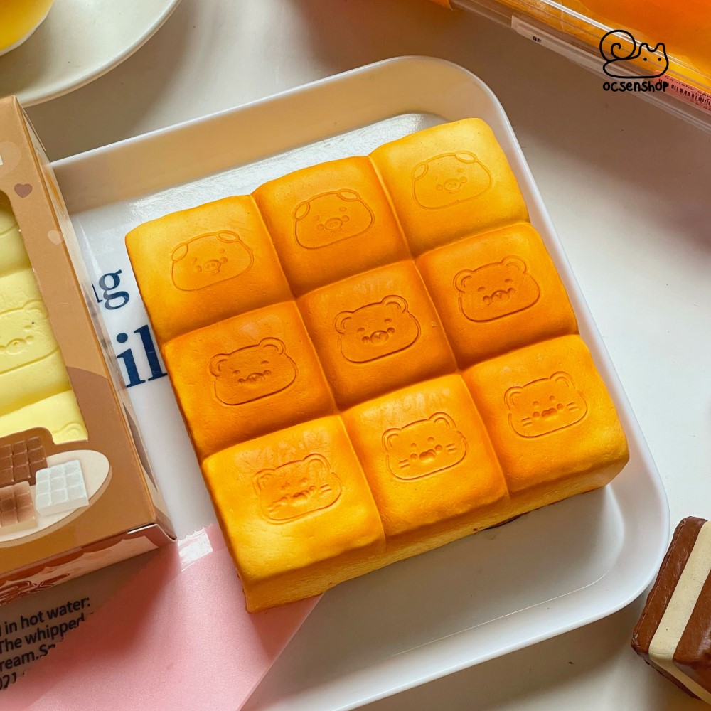 Squishy Bánh ô vuông (kèm hộp)