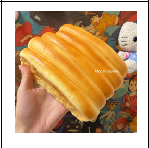 Squishy Moozy bánh mì sữa tươi bện dải (kèm túi)