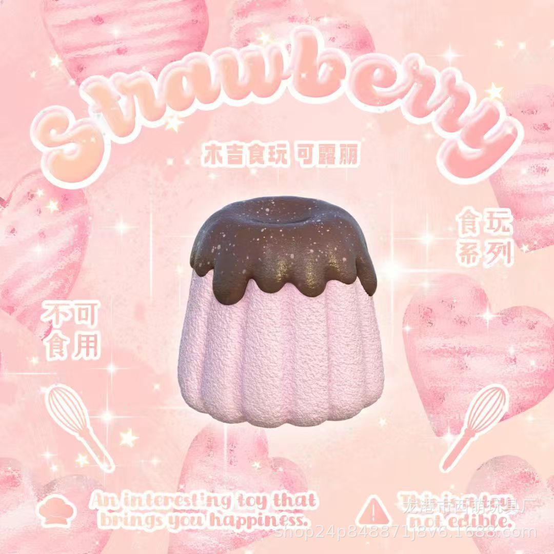Squishy bánh Canele dâu phủ socola