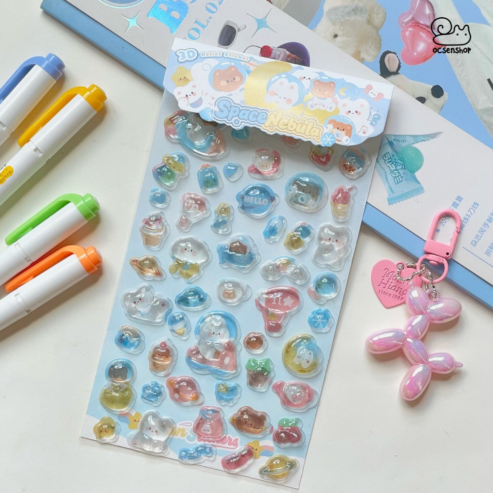 Sticker 3D Thỏ trắng (9,5x17,5cm)