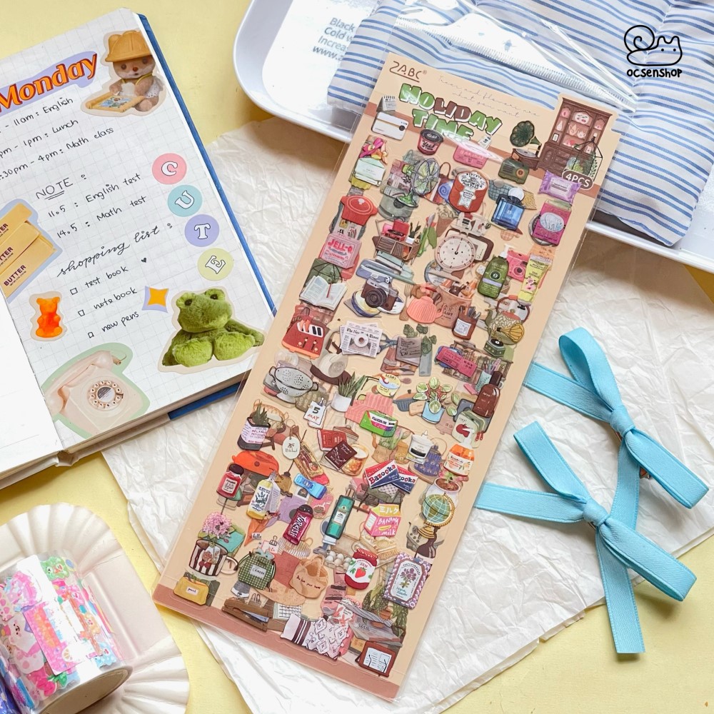 Sticker Leisure Time (4 tấm)(10x21cm)