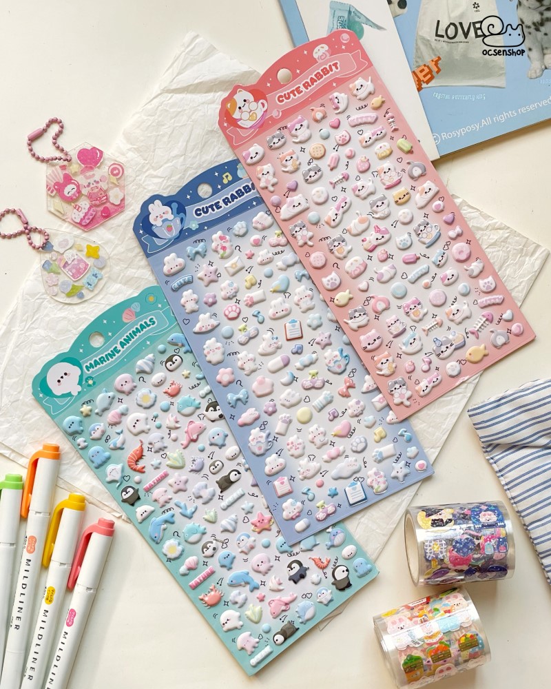 Sticker nổi Động vật (9x18cm)