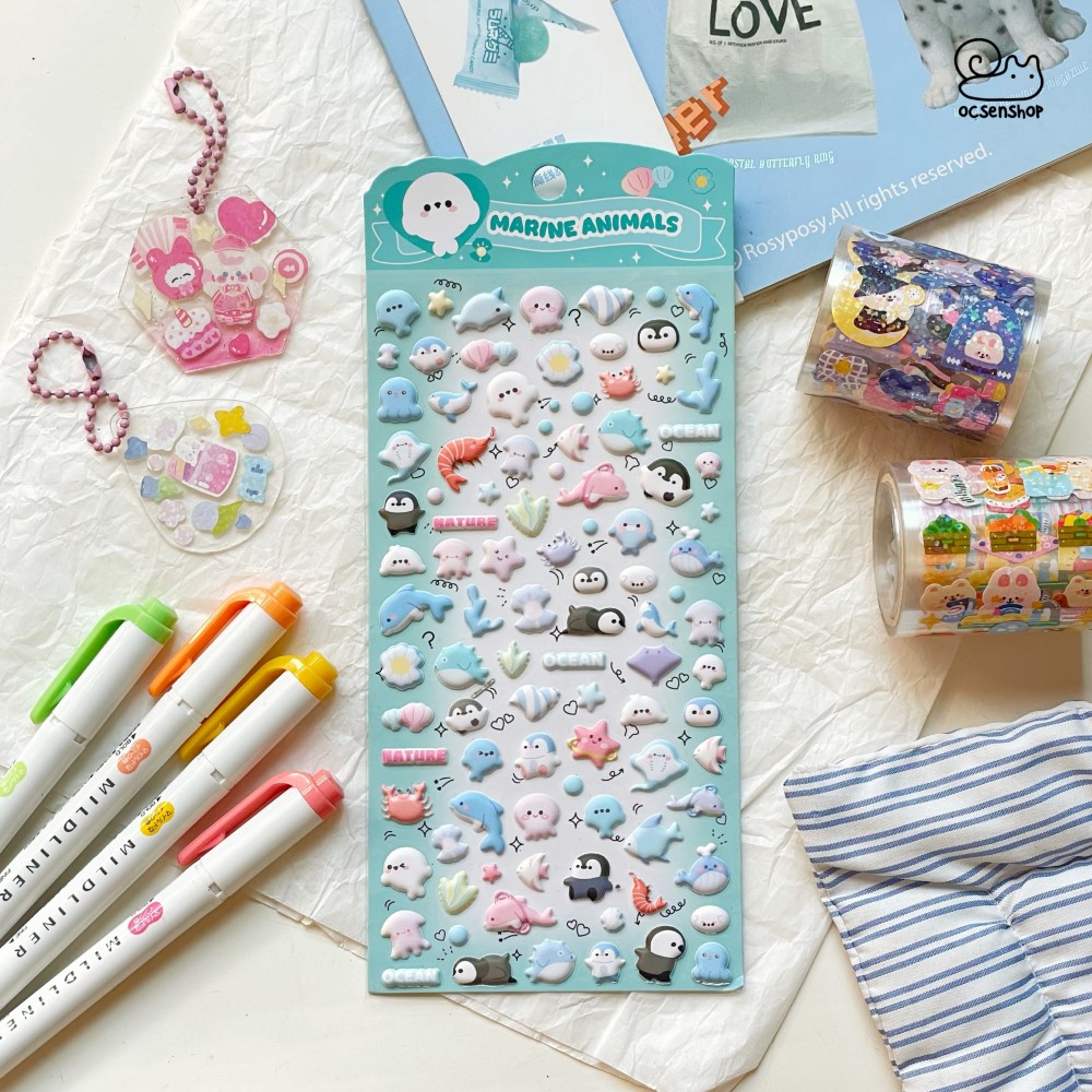 Sticker nổi Động vật (9x18cm)
