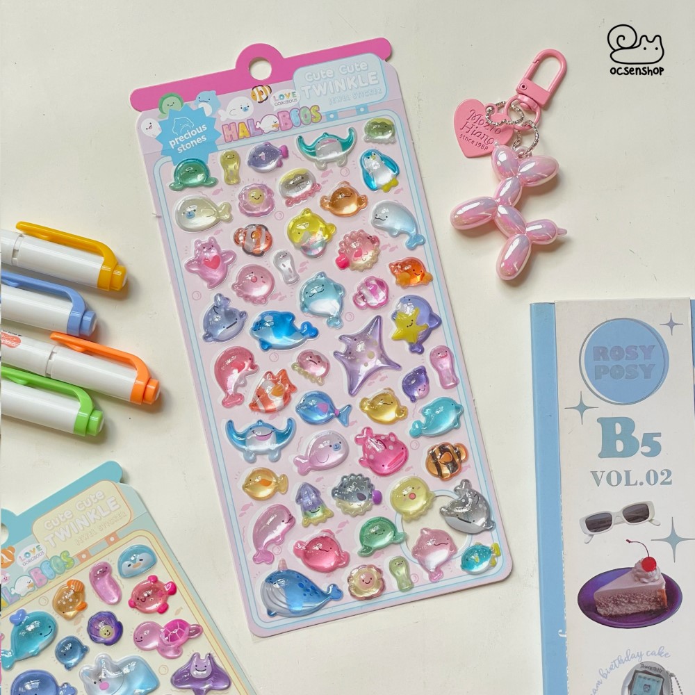 Sticker nổi Động vật biển (9,5x20,5cm)