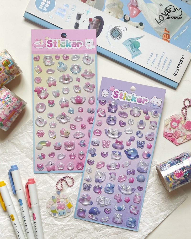Sticker nổi Động vật trong (10x20cm)