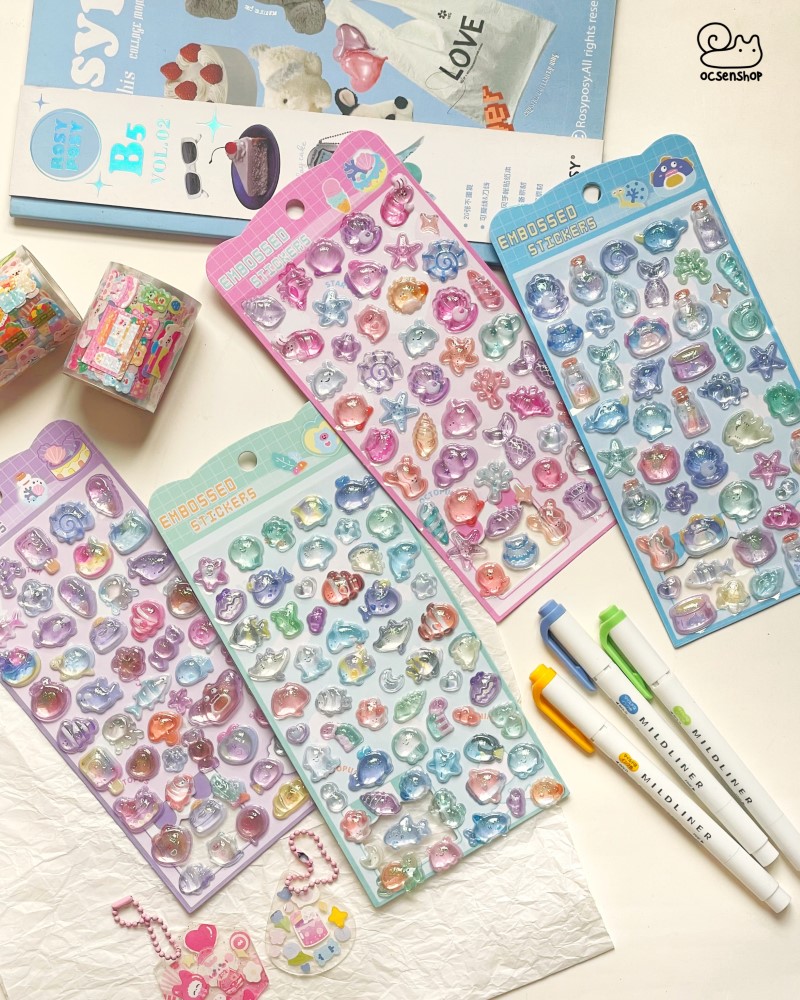 Sticker nổi Động vật trong (10x20cm)