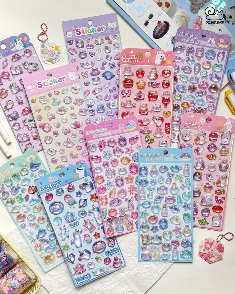 Sticker nổi Động vật trong (10x20cm)