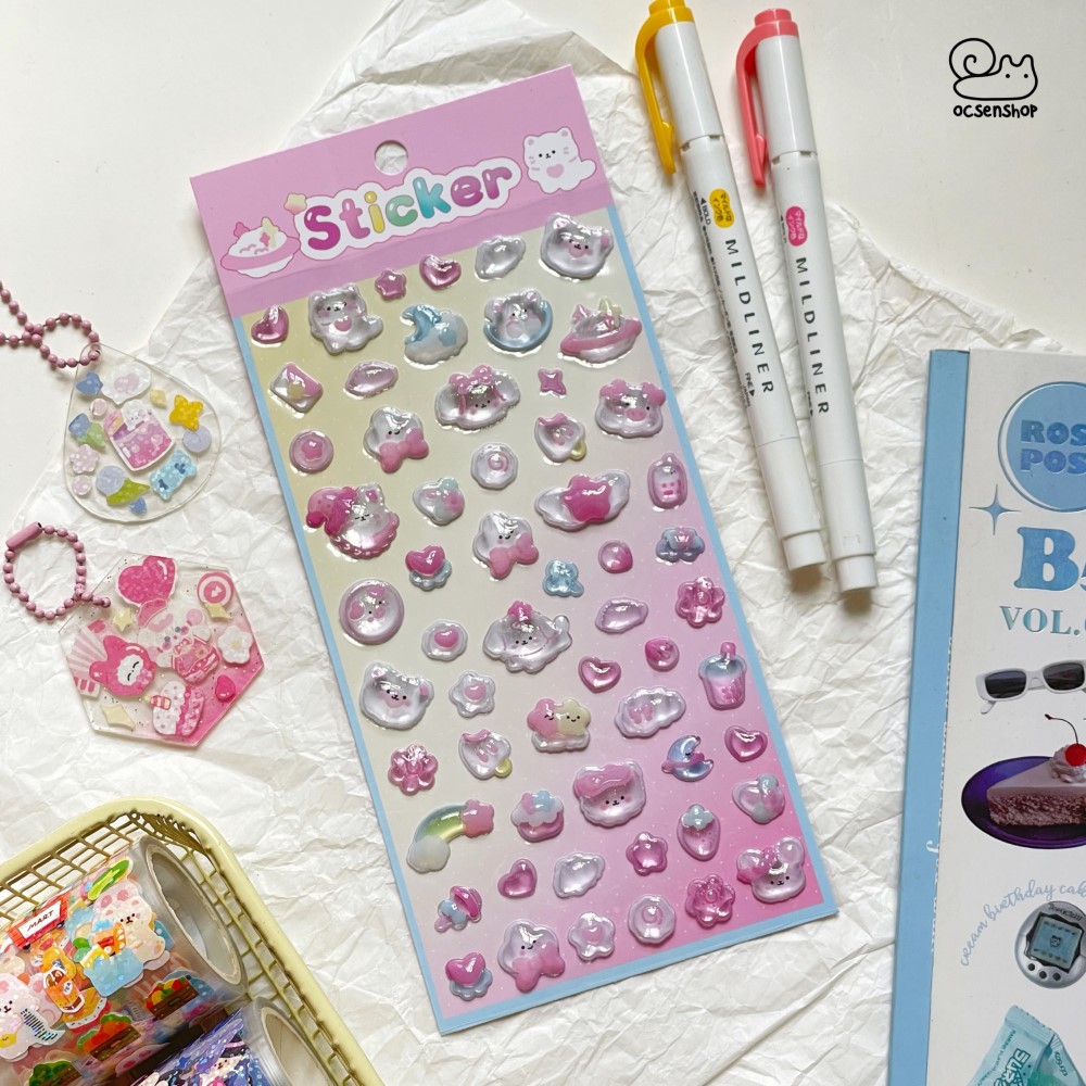 Sticker nổi Động vật trong (10x20cm)
