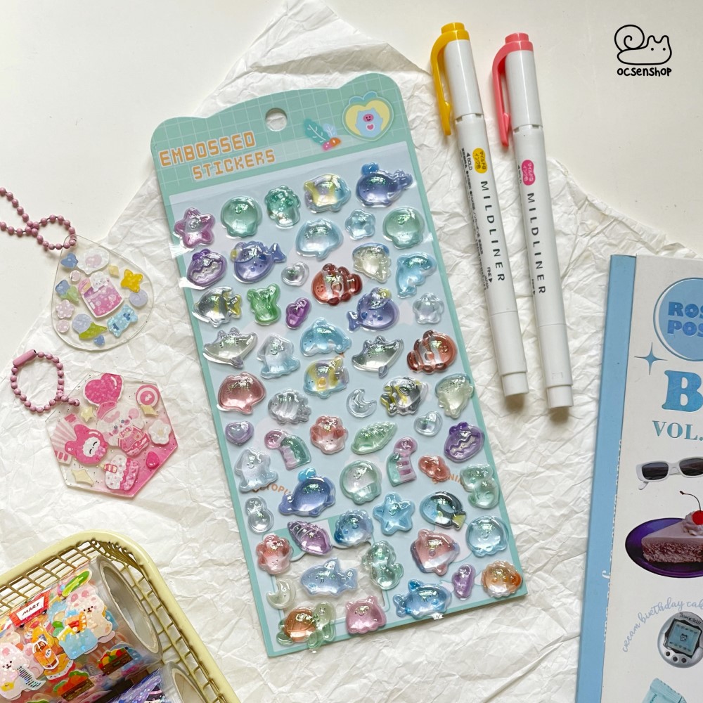 Sticker nổi Động vật trong (10x20cm)