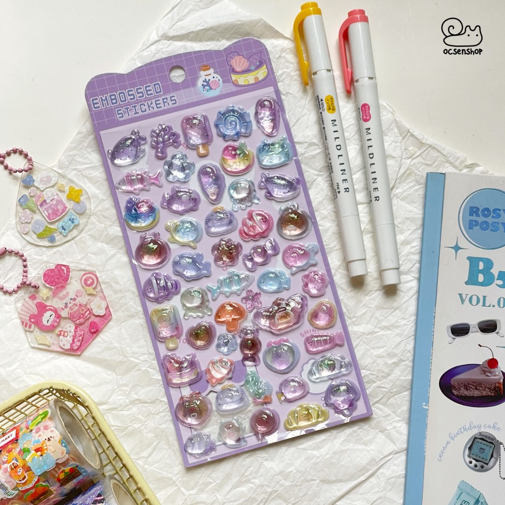 Sticker nổi Động vật trong (10x20cm)