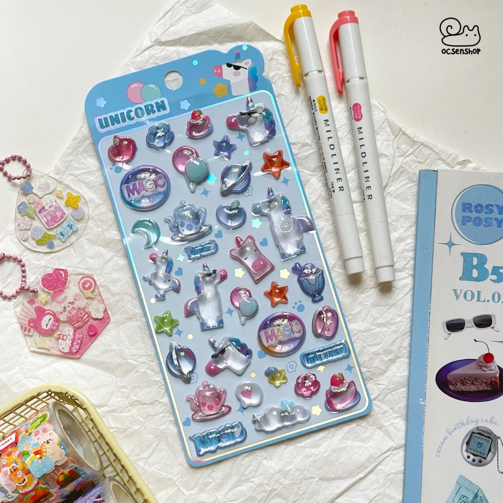 Sticker nổi Động vật trong (10x20cm)
