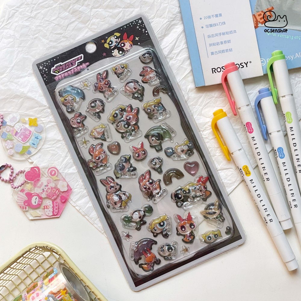 Sticker nổi Powerpuff Girls