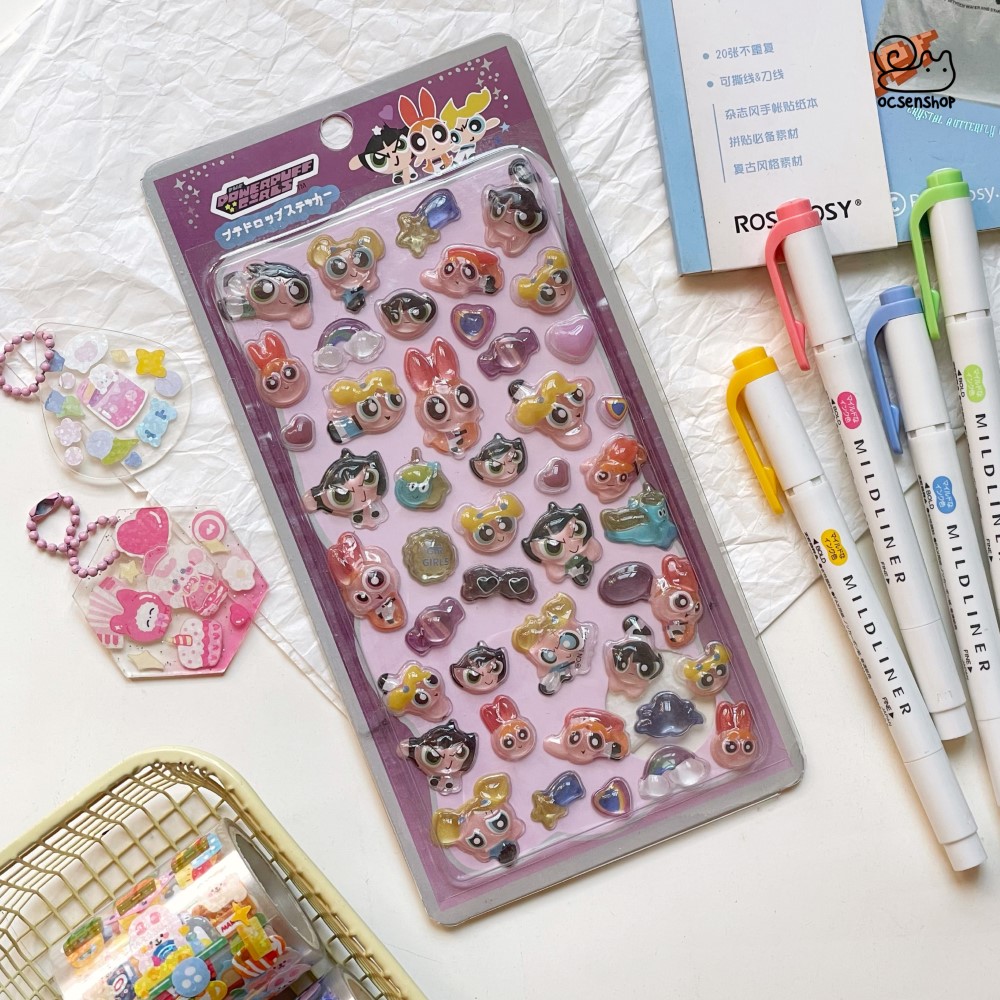 Sticker nổi Powerpuff Girls