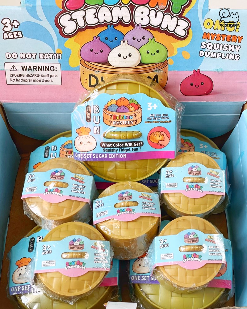 Stress ball xửng bánh bao emoji nhũ
