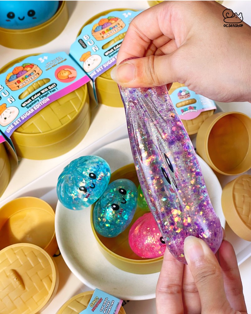 Stress ball xửng bánh bao emoji nhũ