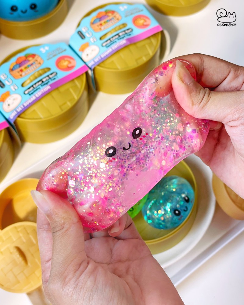 Stress ball xửng bánh bao emoji nhũ