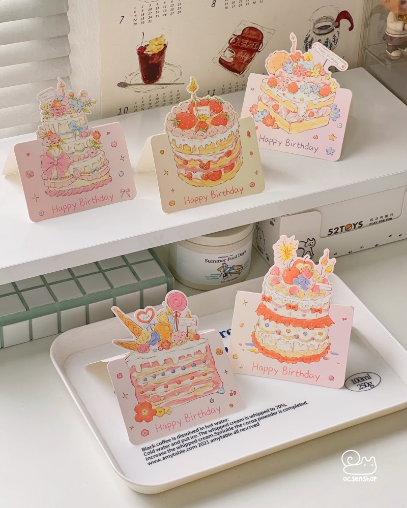 Thiệp nhỏ bánh gato (9,8x13,6cm)